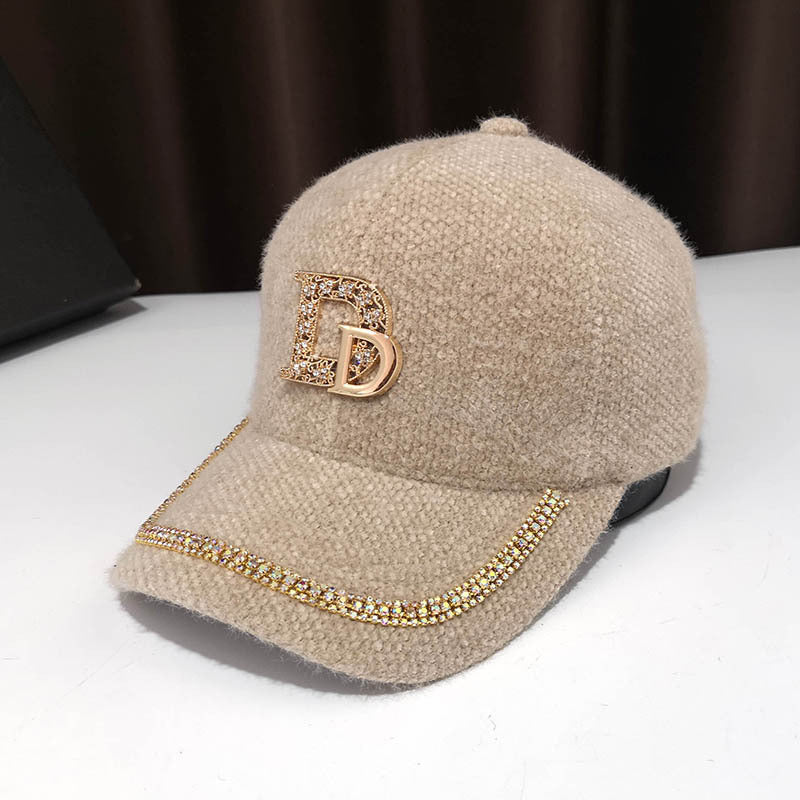 Women's Luxury Embellished Fleece Baseball Cap Kalsten