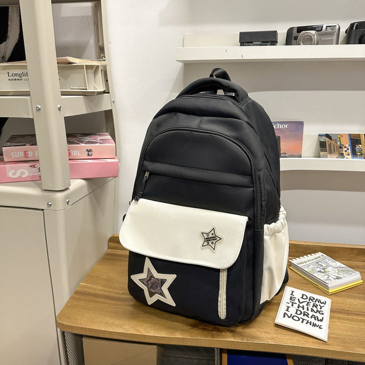 Cute Casual Star-Embellished School Backpack