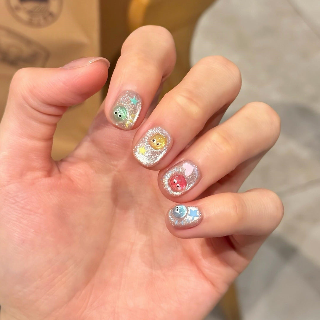 Creative Art Nail Tips with Playful Animal Design Kalsten