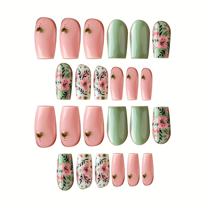 Botanical Floral Press-On Nail Art Kalsten