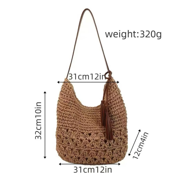 Macrame Crossbody Bag with Tassel Details Kalsten