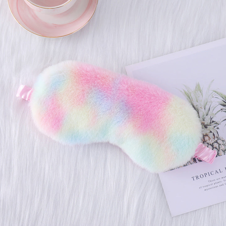 Women's cozy sleep mask made of plush with adjustable elastic band and lightproof inner lining Kalsten