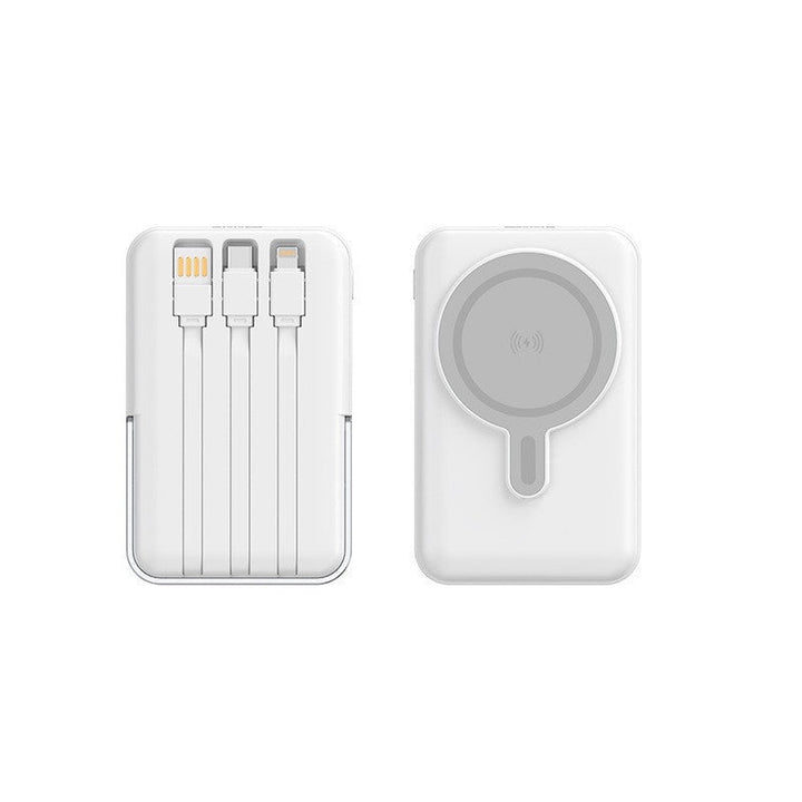 Portable power bank with integrated charging cable and wireless charging function Kalsten