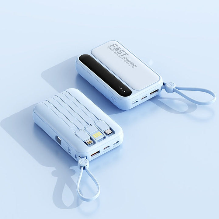 Portable power bank with integrated fast charging ports and multifunctional cable Kalsten