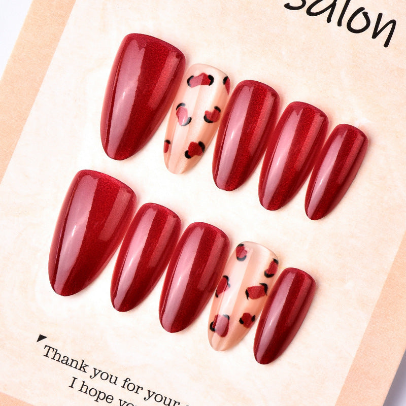 Artistic Red Press-On Nail Tips Kalsten