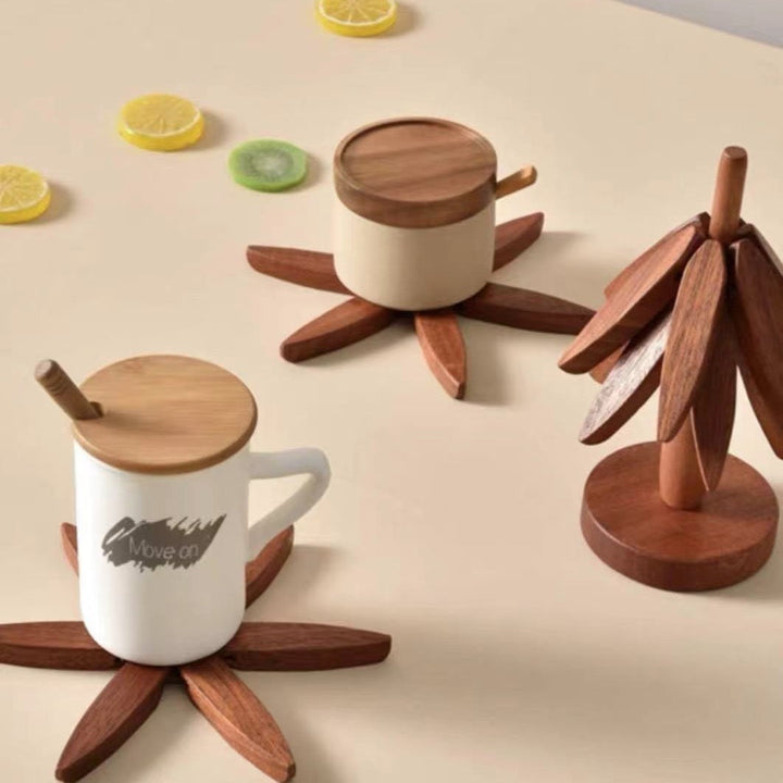 Wood-Look Coaster Set