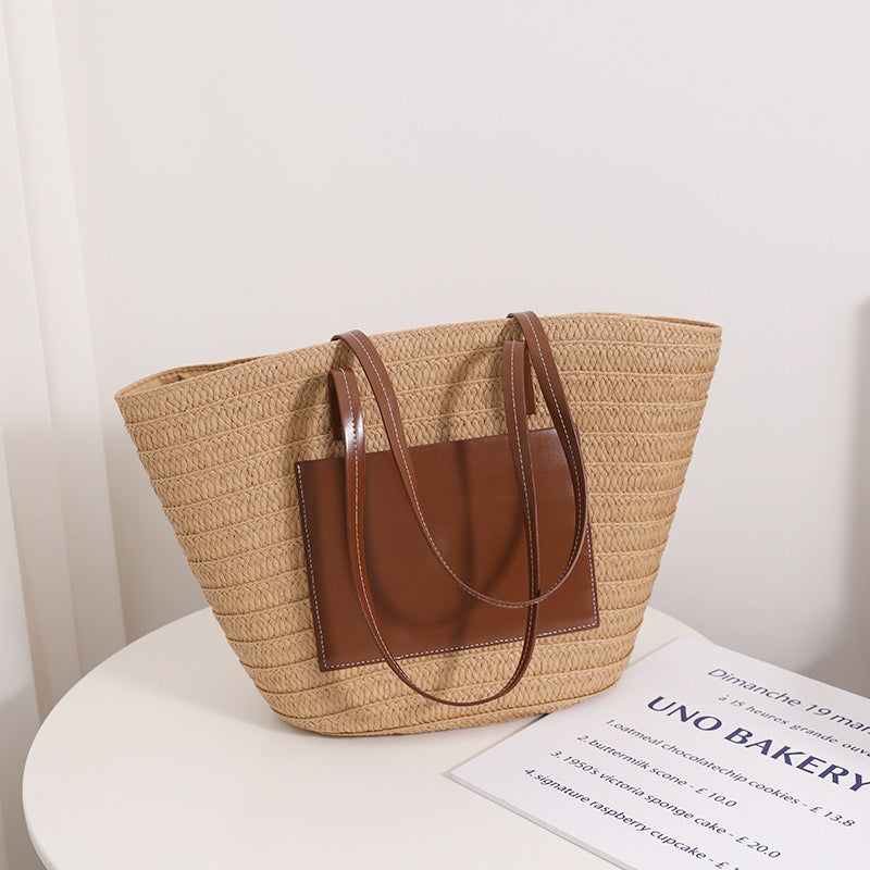 Elegant Bast bag with stylish leather detail Kalsten