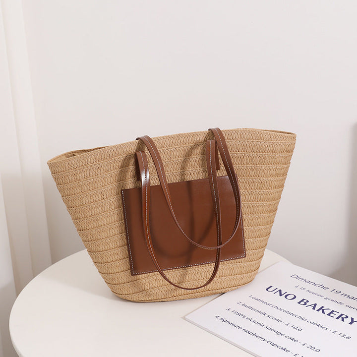 Elegant Bast bag with stylish leather detail Kalsten