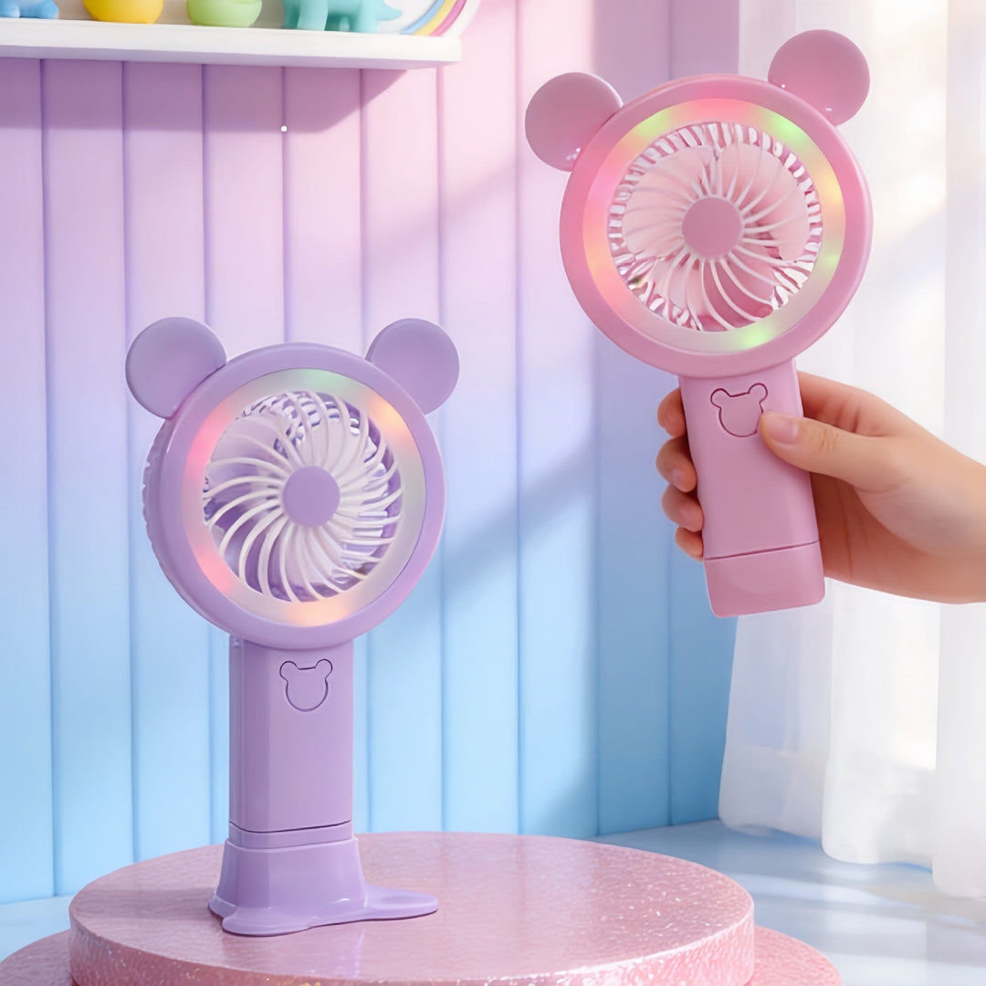 Women Portable USB Fan with Interactive LED Light Kalsten