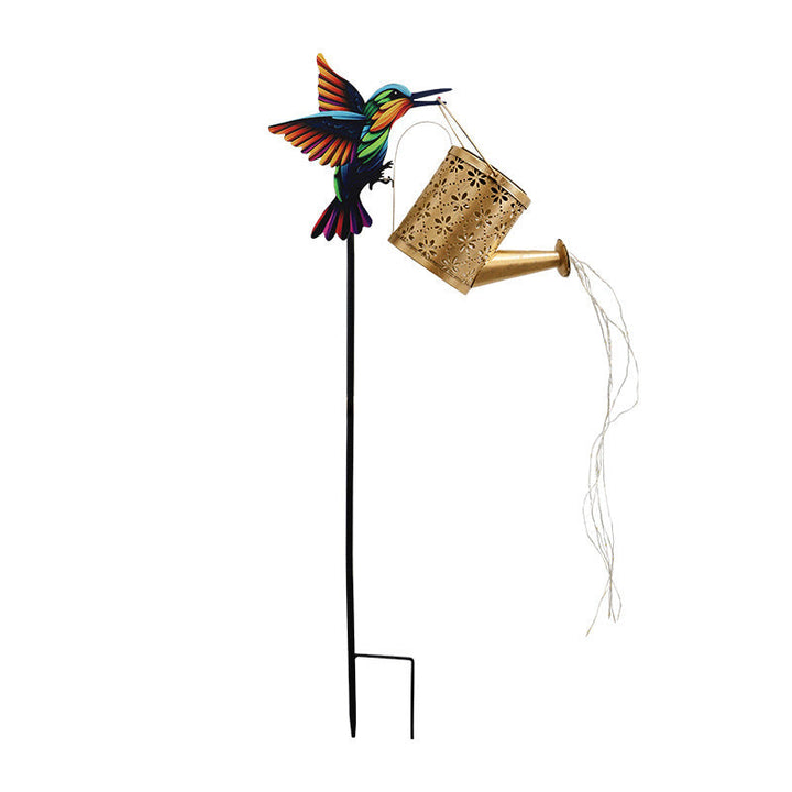 Decorative Hummingbird Solar Garden Stake With Hanging Lantern Kalsten