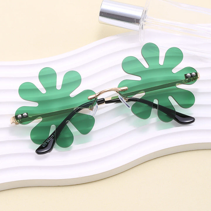 Women Playful Flower Sunglasses with Stylish Metal Frame Kalsten
