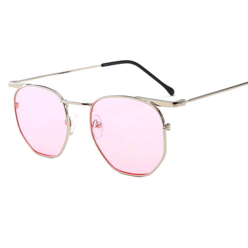 Women's fashionable geometric sunglasses with elegant metal frame Kalsten