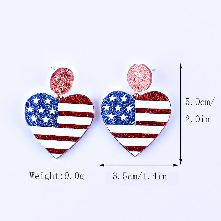 Women's nan triple star dangle glitter resin earrings with hypoallergenic hooks Kalsten