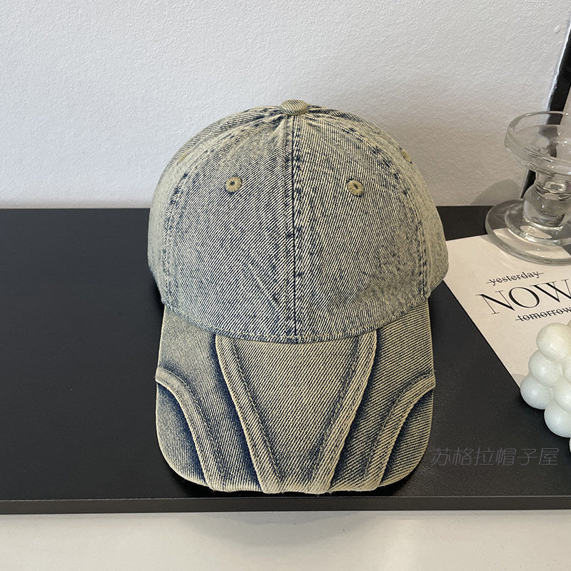 Women's Vintage Distressed Denim Baseball Cap Kalsten