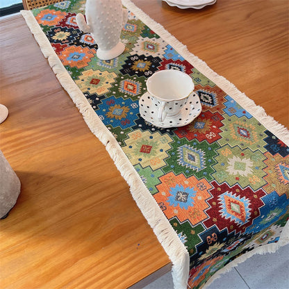 Colorful Geometric Pattern Table Runner