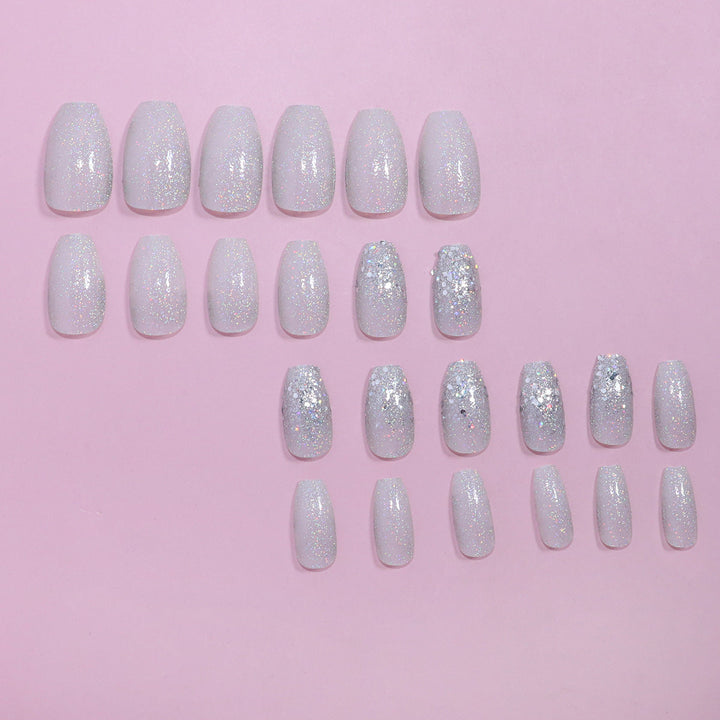 Glitter-Dusted Long Stiletto Press-On Nails Kalsten