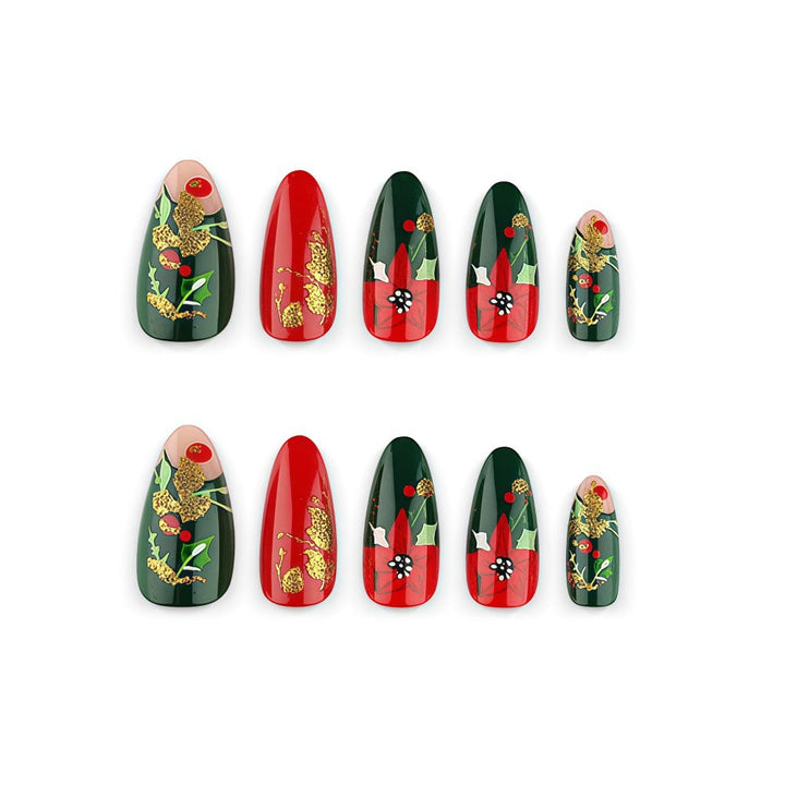 Artificial Nail Set with Festive Design Kalsten