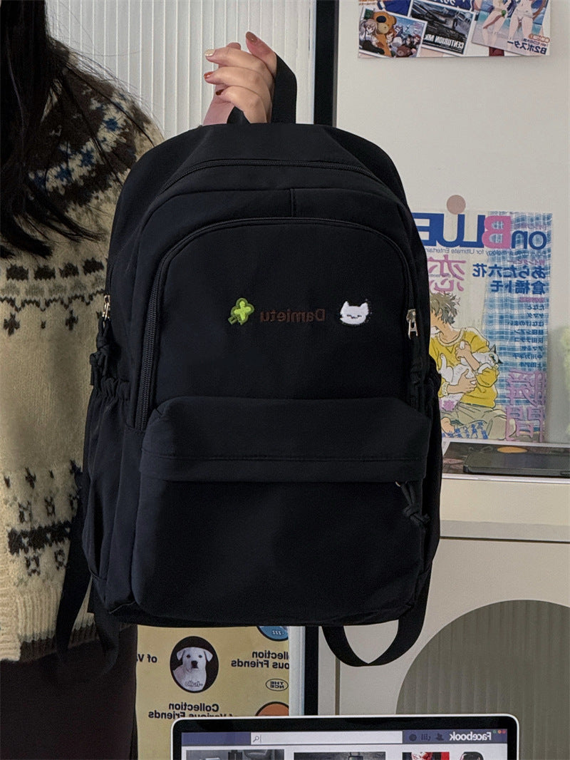 Casual Character-Embellished School Backpack