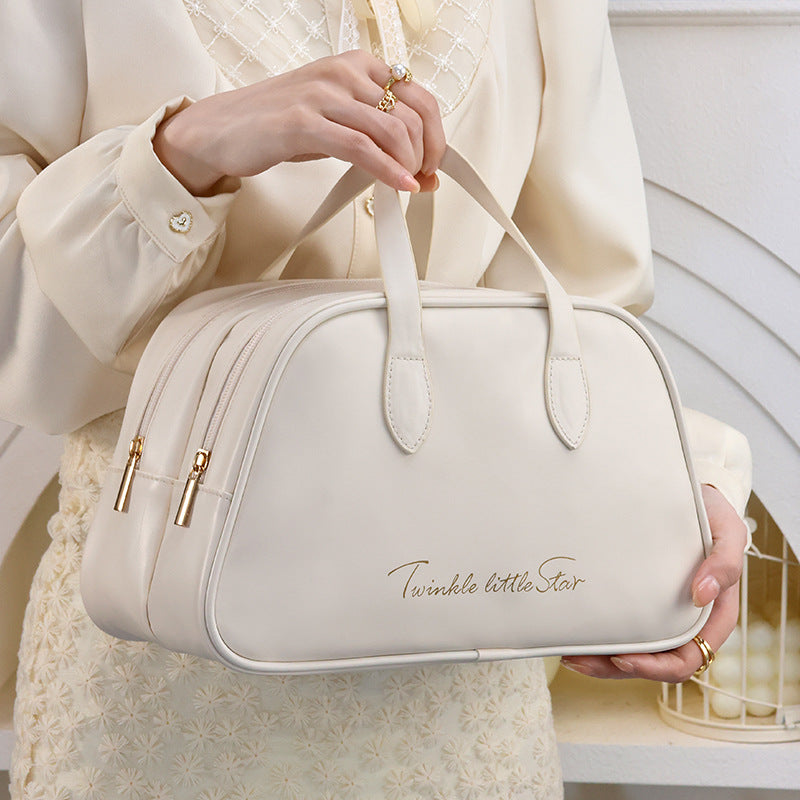 Cosmetic Organizer Bag With Double Zipper And Elegant Carry Handle Kalsten