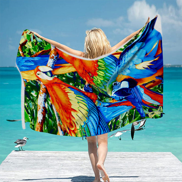 Beach towel with vibrant tropical motif Kalsten