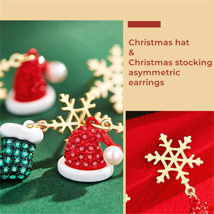 Asymmetric Christmas Earrings