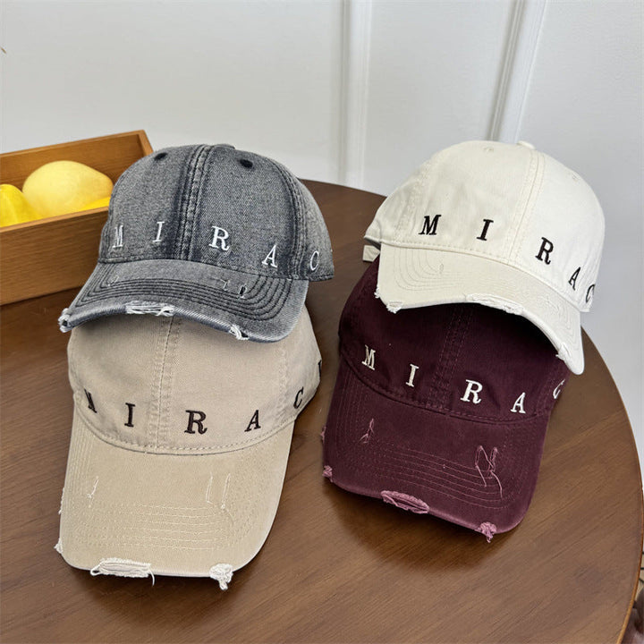Women's Distressed Denim Baseball Cap Kalsten