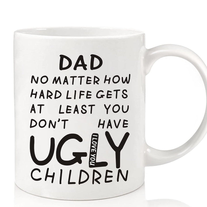 Large Dishwasher-Safe Stoneware Statement Coffee Mug With Oversized C-Handle And Humorous "Great Job Mom" Typographic Print