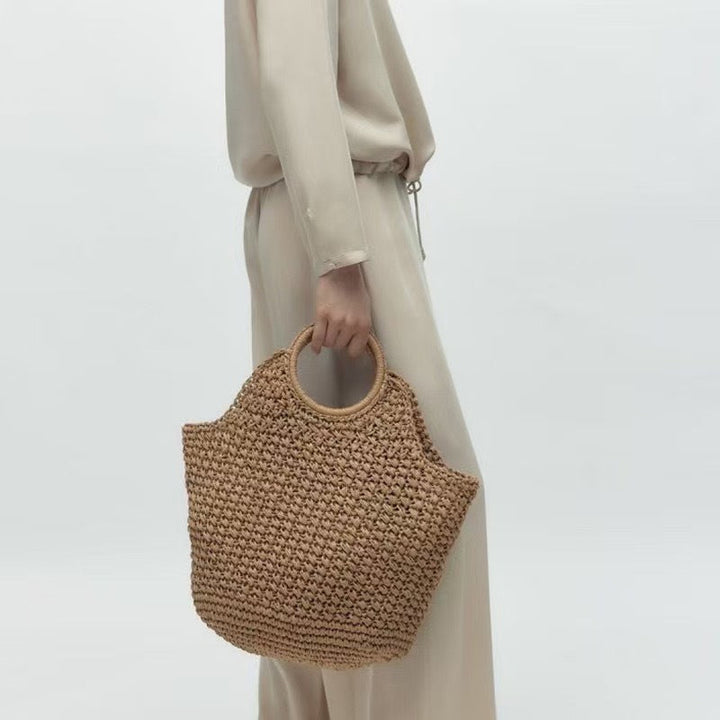 Handmade basket bag with innovative round design Kalsten