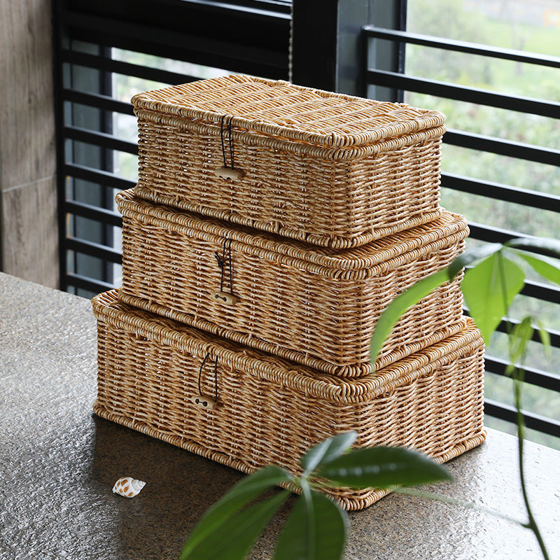 Handcrafted Natural Wicker Storage Chest Kalsten