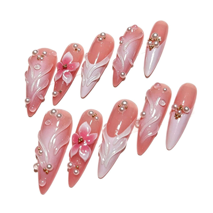 Floral Design Press-On Nail Tips Kalsten