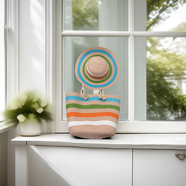 Beach bag with colorful stripes Kalsten
