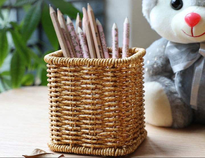 Handwoven Square Wicker Storage Bin Kalsten