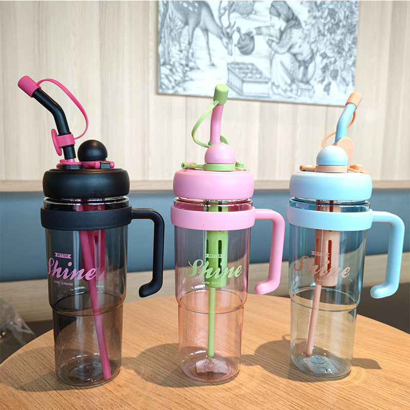 Women's practical drinking bottle with integrated straw Kalsten