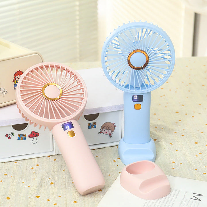 Ladies Portable USB Handheld Fan with Digital Speed Control Kalsten
