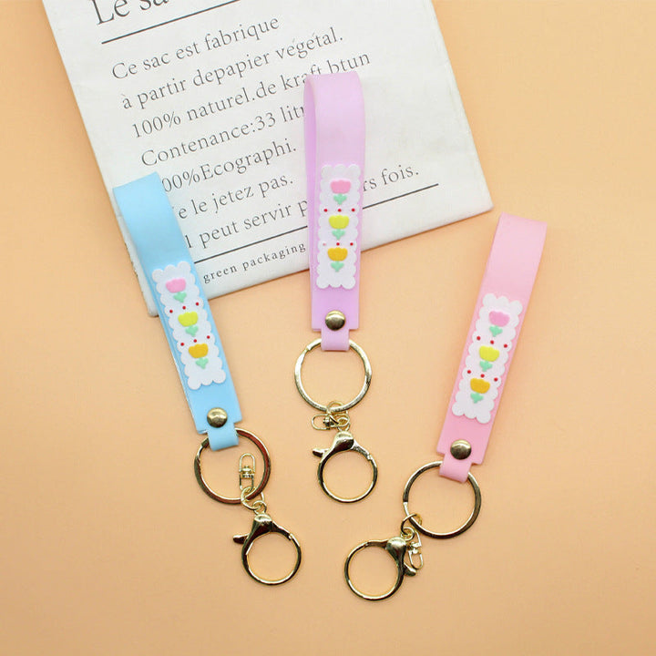 Unisex keychain made of durable silicone with playful design Kalsten