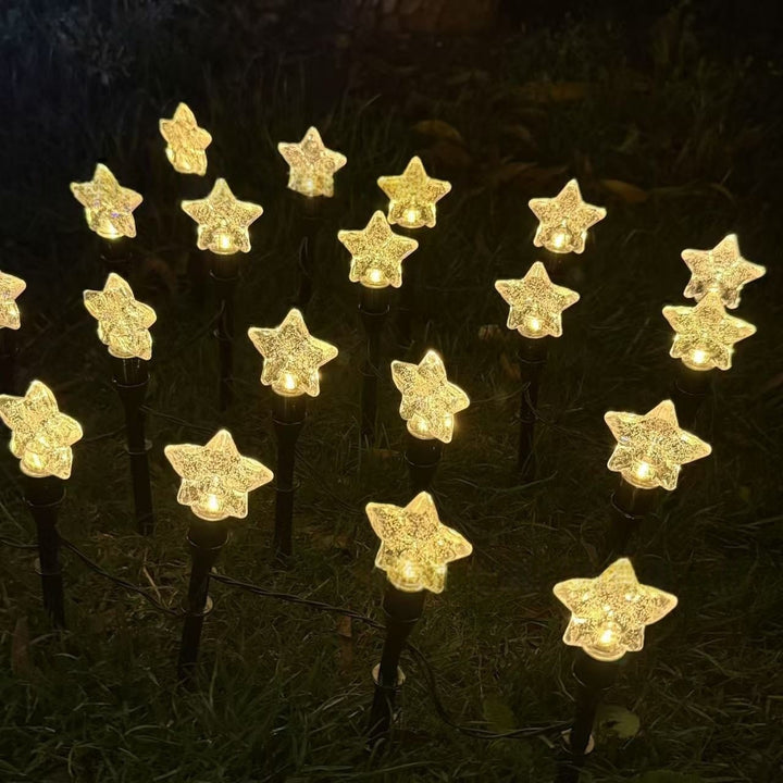 Crescent Moon Solar Garden Stake Lights With Textured Acrylic Diffuser And Warm White LED Kalsten