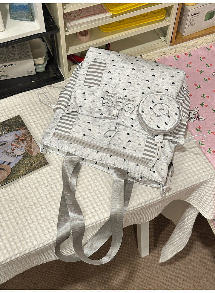 Star-Patterned Multi-Pocket School Backpack