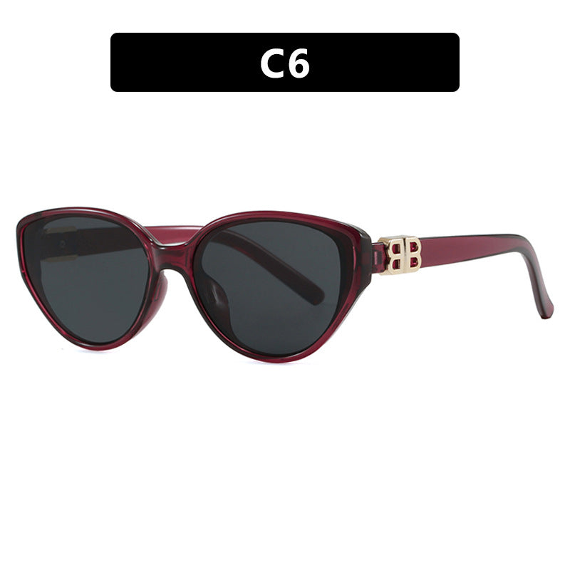 Women's fashionable cat-eye sunglasses with elegant metal frame and UV protection Kalsten