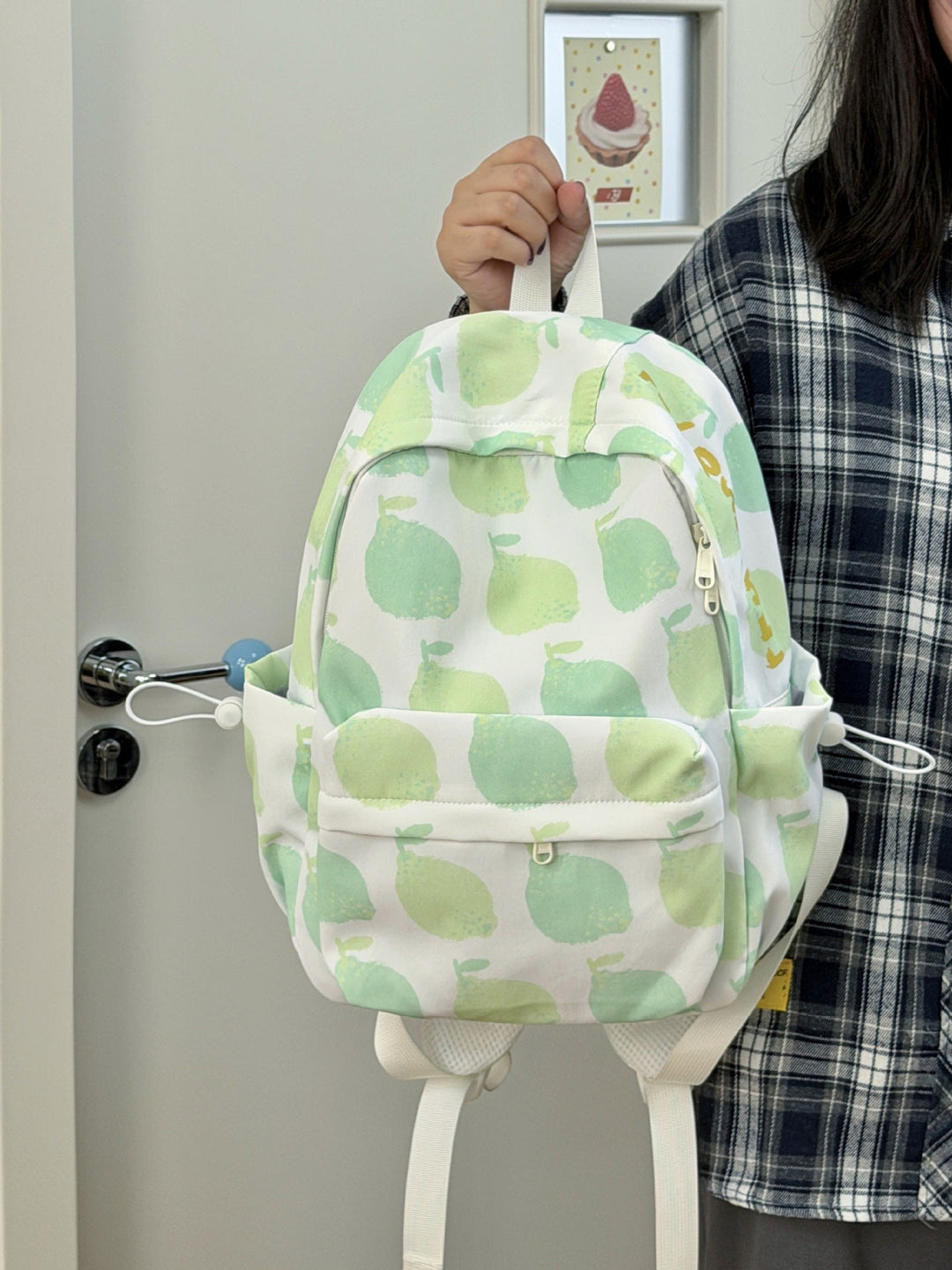 Cute Apple-Patterned School Backpack
