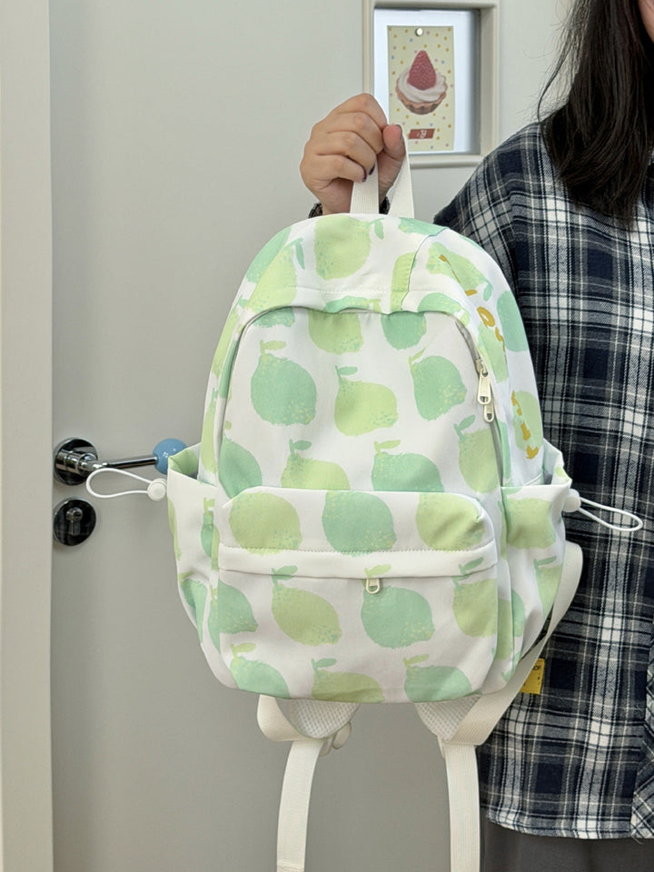 Cute Apple-Patterned School Backpack