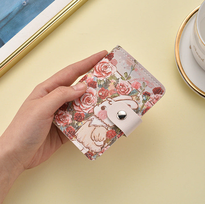 Floral Themed Cartoon Mini Wallet Kalsten