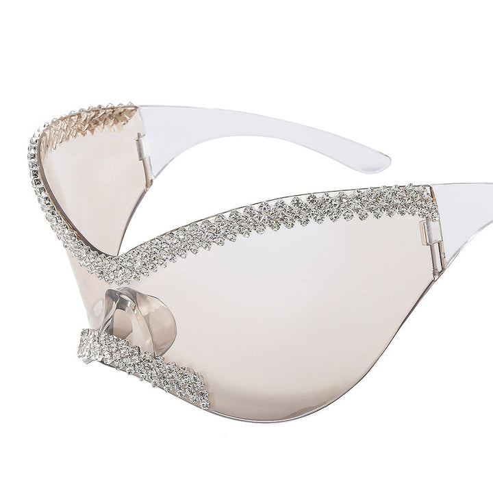 Women's Glamorous High-Gloss Sunglasses with Crystal Frame Kalsten