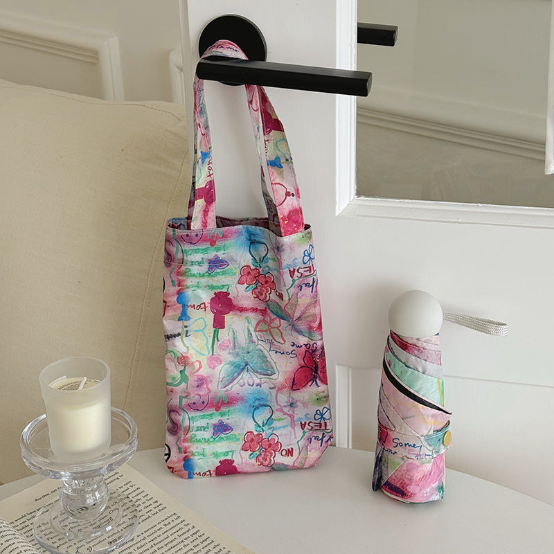 Women Foldable Designer Bag with Creative Art Motif Kalsten