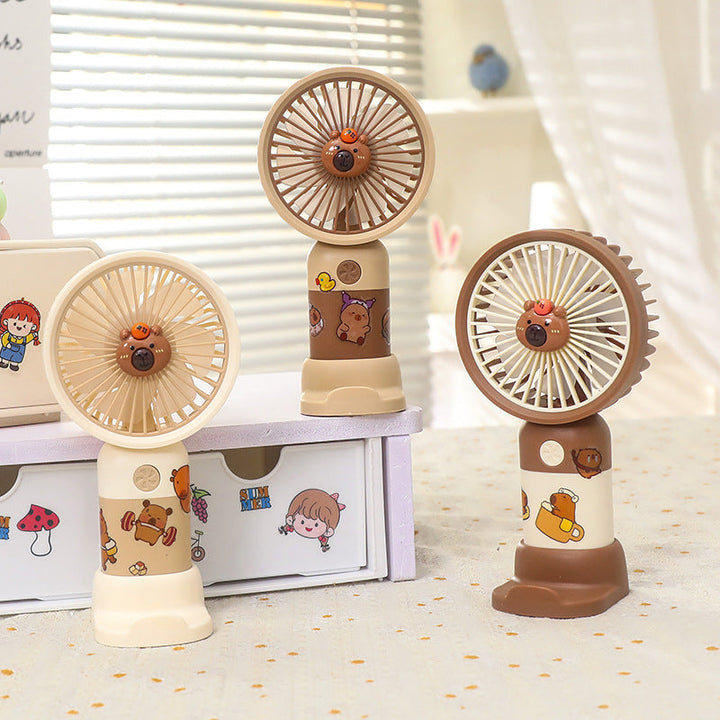 Unisex nan portable rechargeable mini table fan with LED mood light, silent motor, and USB charging function Kalsten