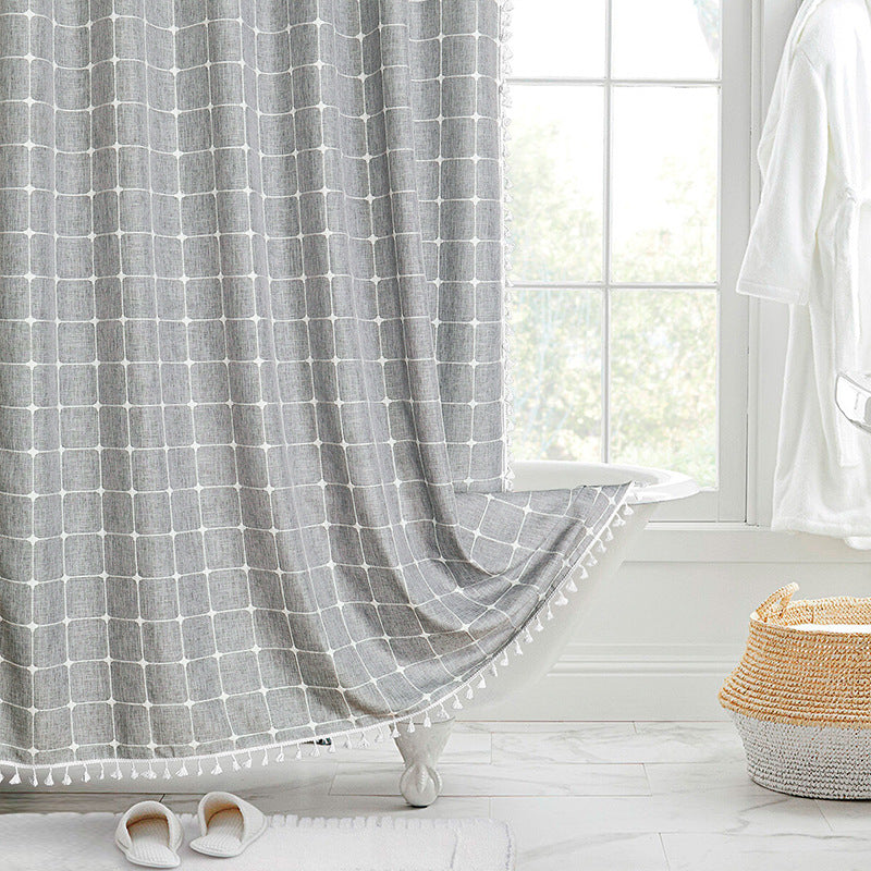 Textured Grid Design Window Curtain Kalsten