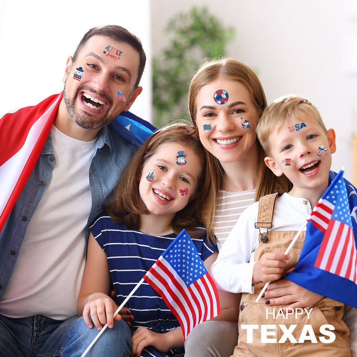 Unisex temporary tattoo sticker set with patriotic USA designs for party decoration Kalsten