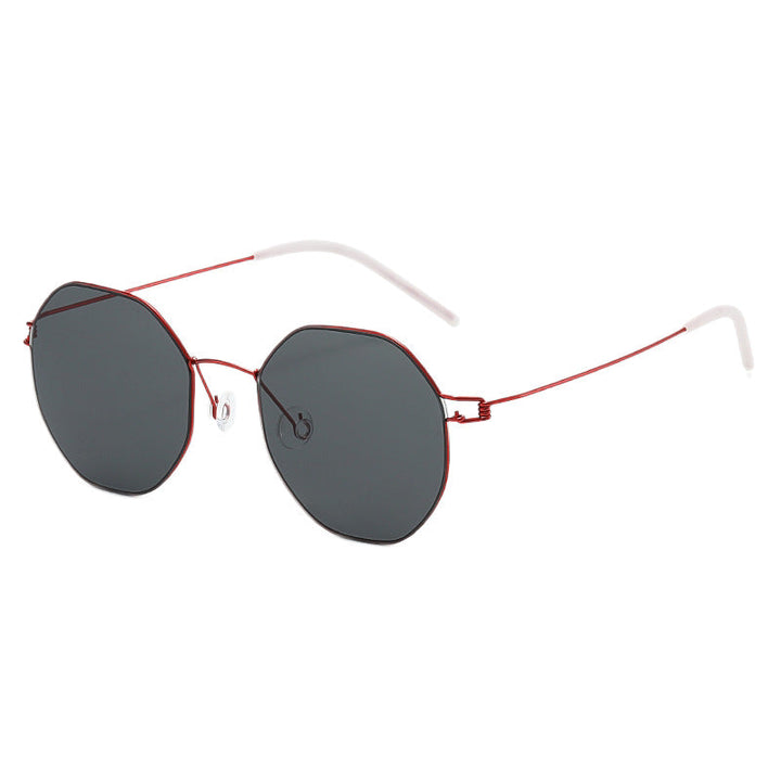 Women's geometric sunglasses with high-quality metal frame and mirrored lenses Kalsten