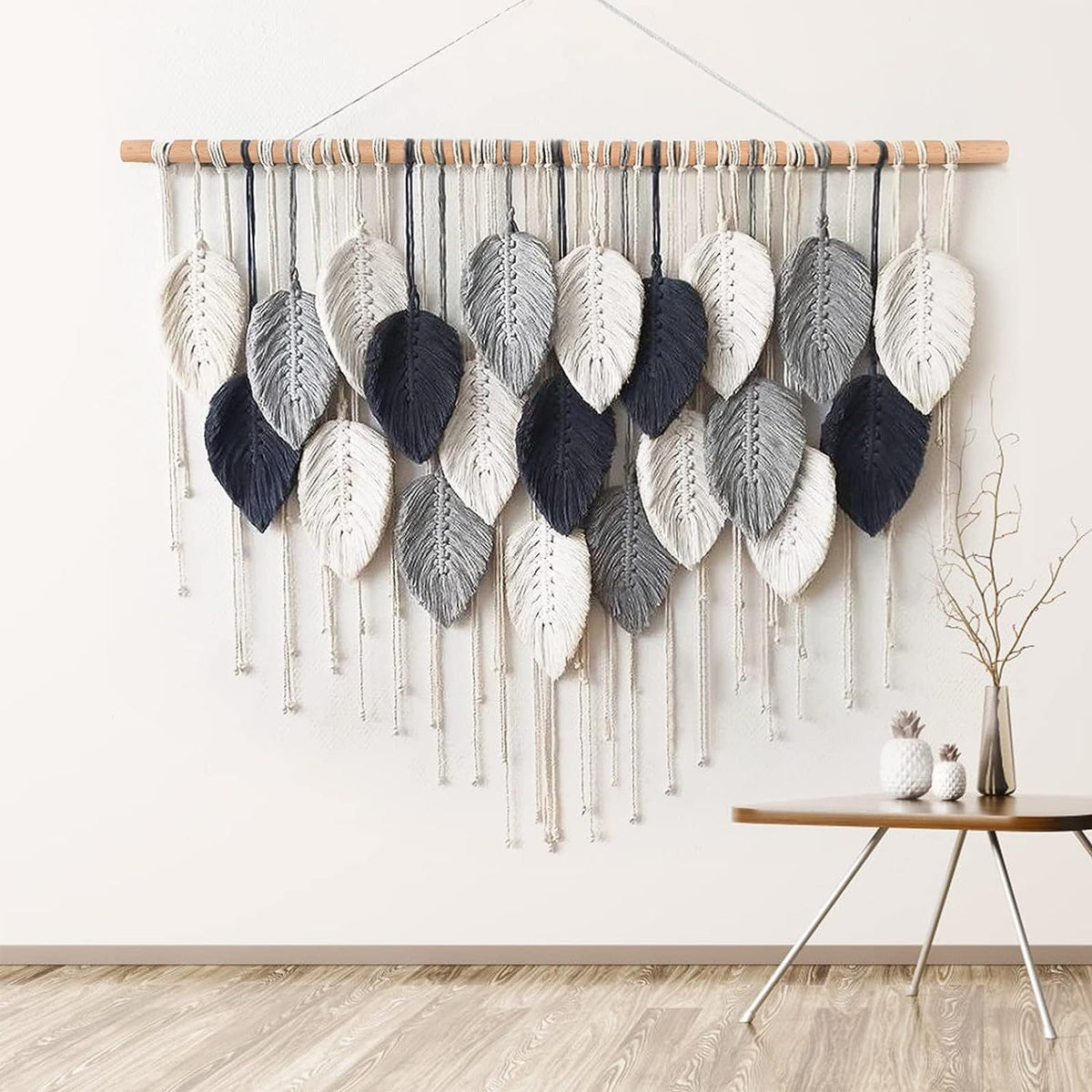 Macrame Leaf Wall Hanging Tapestry Acalora