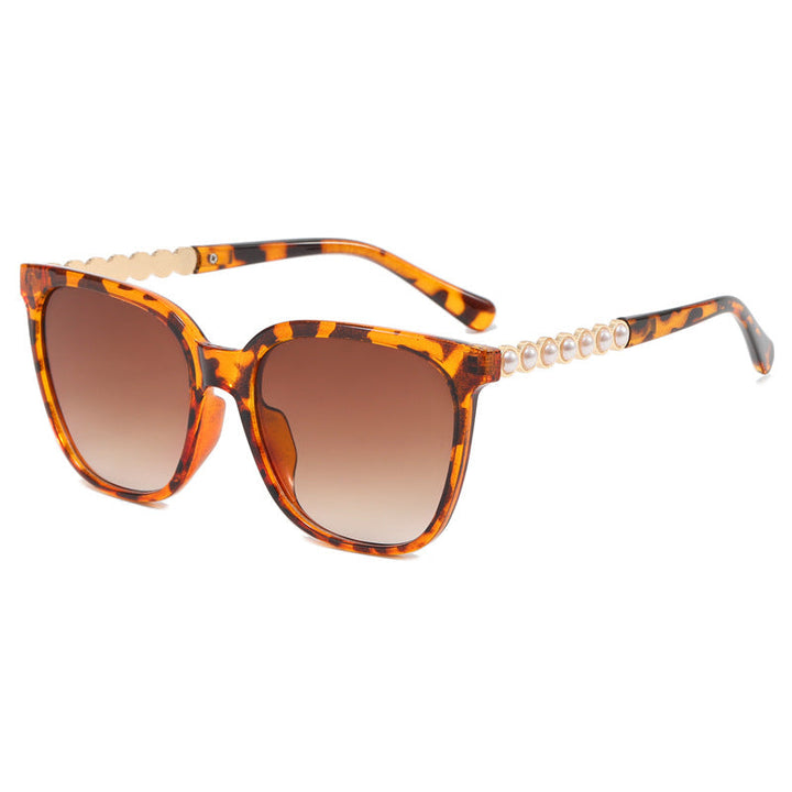 Women's oversized sunglasses with elegant pearl jewelry decoration Kalsten