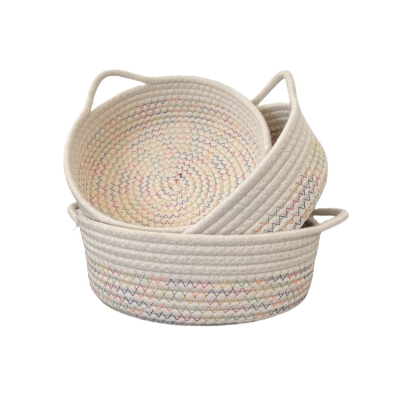Women Practical Storage Basket with Colorful Zigzag Pattern Kalsten